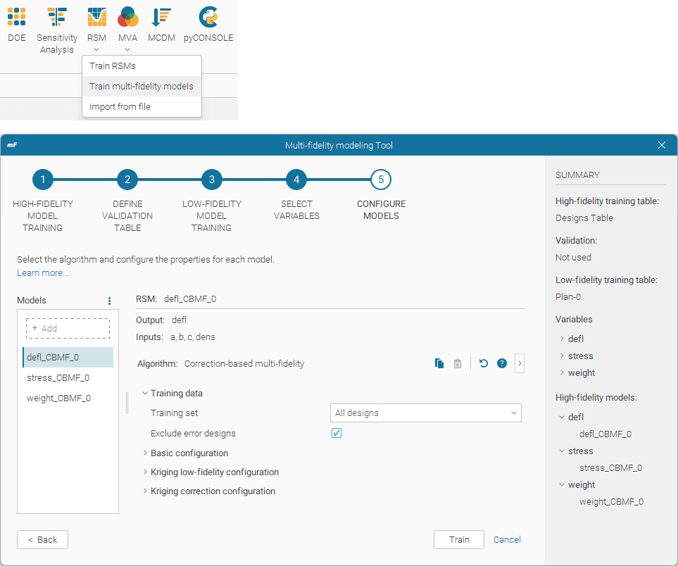 multifidelity modeling tool 2025R1