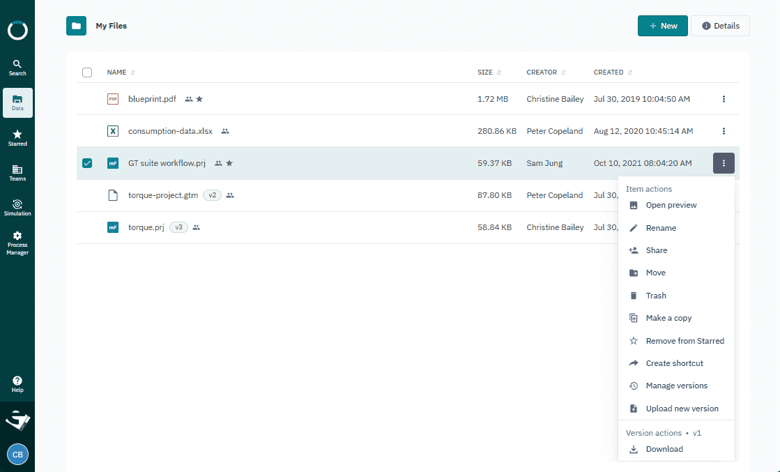 Redesigned Data Manager in VOLTA 2025R1